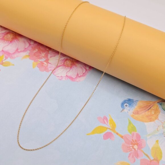 Simple Rose Gold Cable Chain Necklace, 24 Inch, Gold Plated Brass, XPNL0109 - Picture 2 of 12